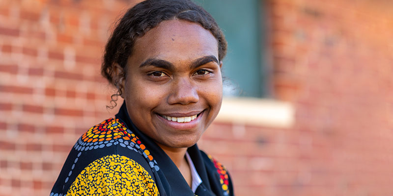 Aboriginal teenage girl smiling